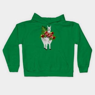 Llama Tropical Floral Kids Hoodie